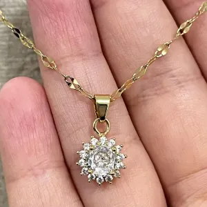 Colar elo com pingente no aço
