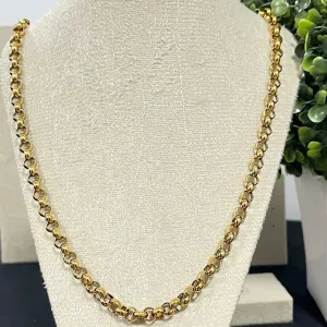 Corrente grossa portuguesa de aço dourado