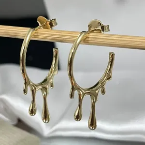 Brincos de argola gelo derretido