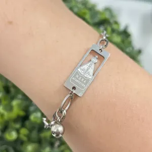 Pulseira com com medalha de nossa senhora
