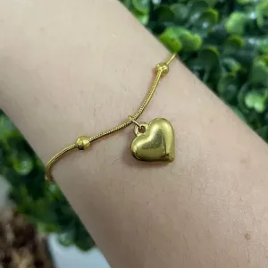 Pulseira com pingente coração