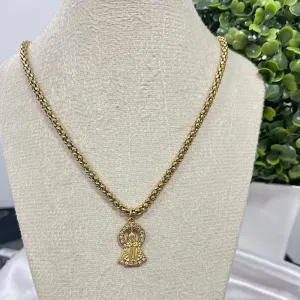 Colar elo pipoquinha com pingente N senhora Aparecida