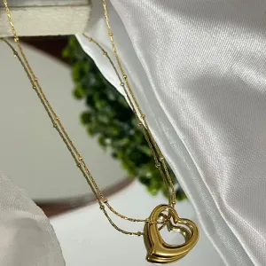 Colar fio com micro bolinhas e pingente