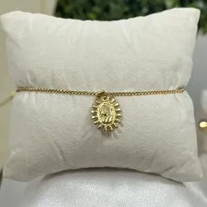 Pulseira dourada Nossa senhora aparecida