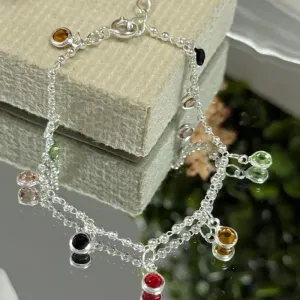 Pulseira com pedras coloridas