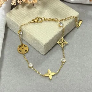 Pulseira de aço dourado