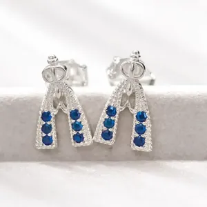 Brinco nossa Senhora Aparecida com pedras azuis