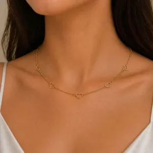 Colar elo português coração vazado