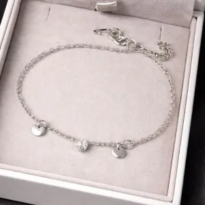 Tornozeleira com chapinha e pedrinha