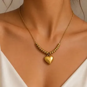 Colar com pingente coração cheio