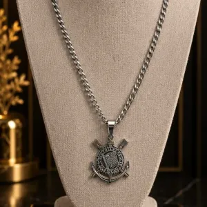 Colar masculino com pingente do Corinthians