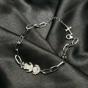 Pulseira em aço pingente filha