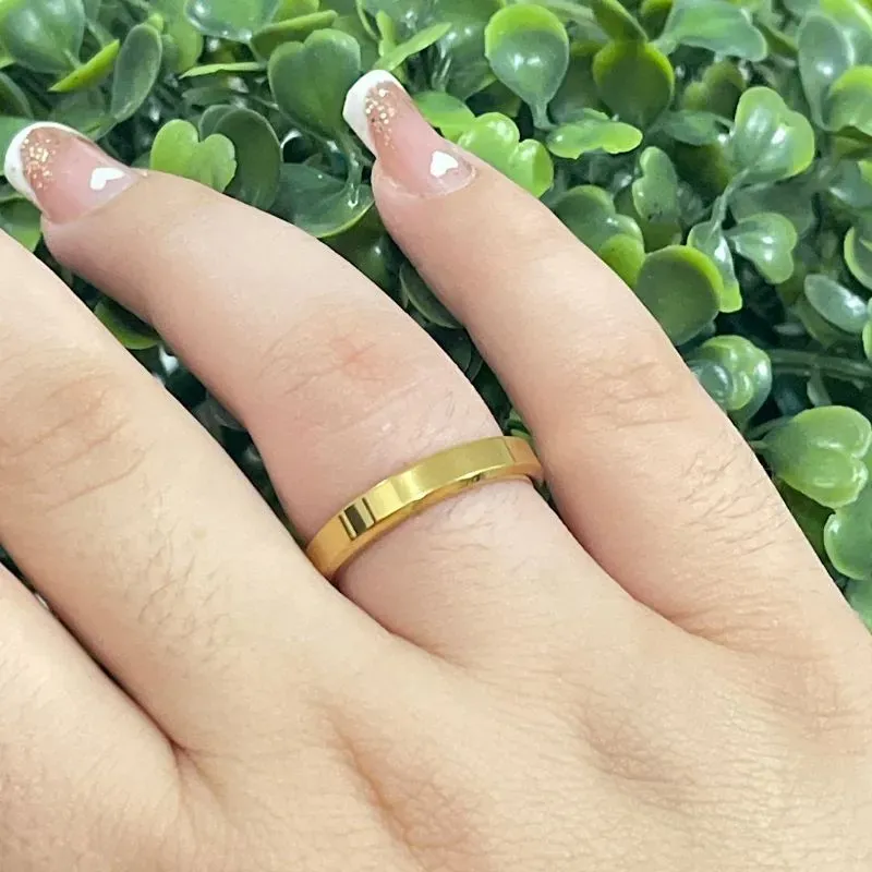 Aliança aço dourado