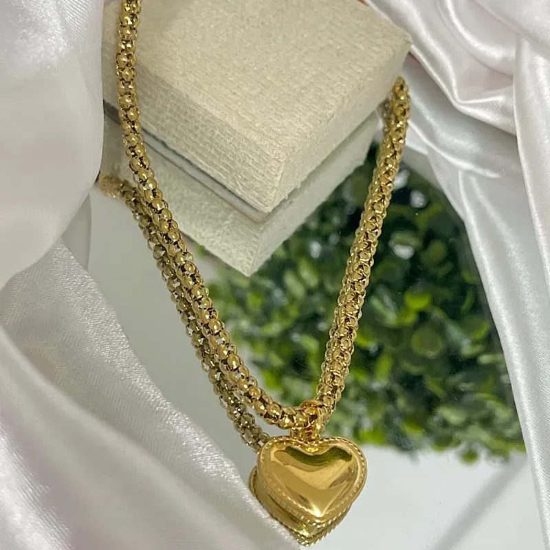 Colar elo pipoquinha com pingente