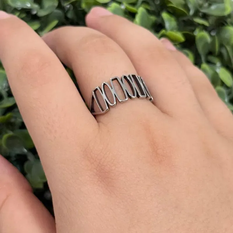 Anel largo vazados de aço