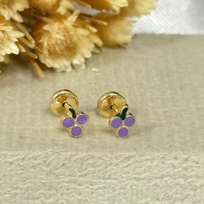 Brincos infantil cacho de uva