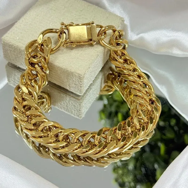 Pulseira masculina com fecho trava