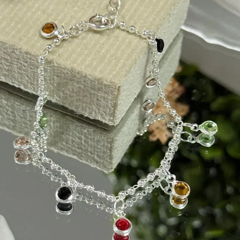 Pulseira com pedras coloridas