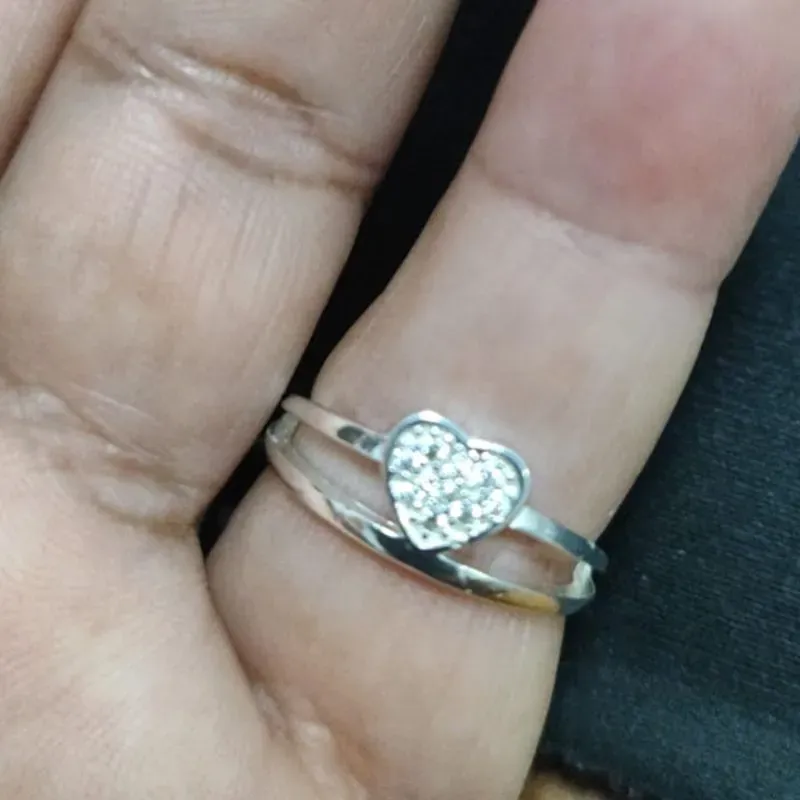 Anel duplo com coração