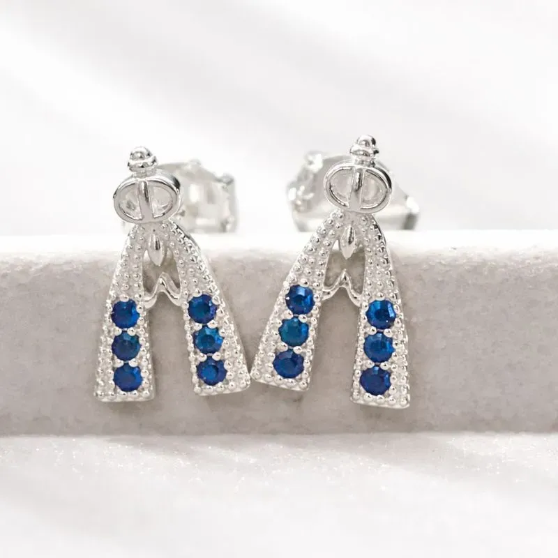 Brinco nossa Senhora Aparecida com pedras azuis