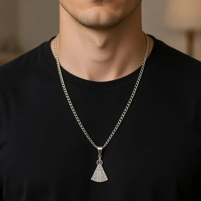 Corrente masculina com pingente nossa senhora Aparecida