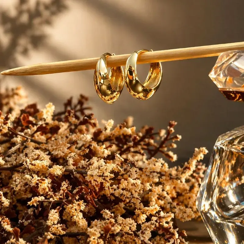 Brinco argola abaloada fecho clic