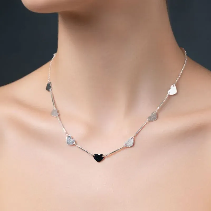 Colar Chocker coração chapinha