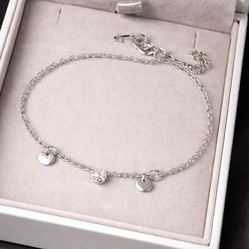 Tornozeleira com chapinha e pedrinha