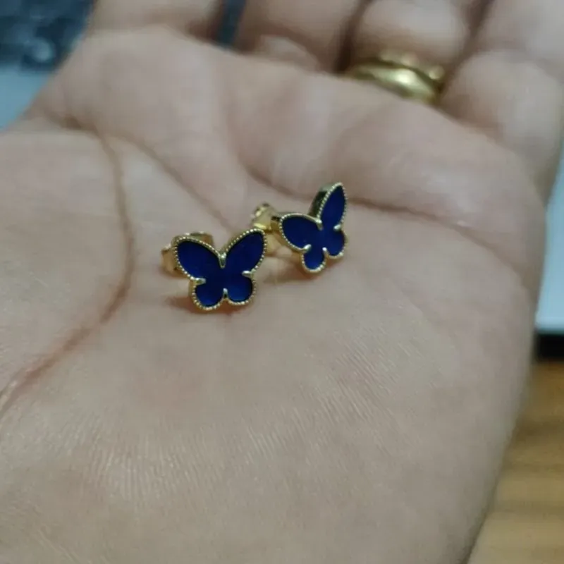 Brinco pedra azul