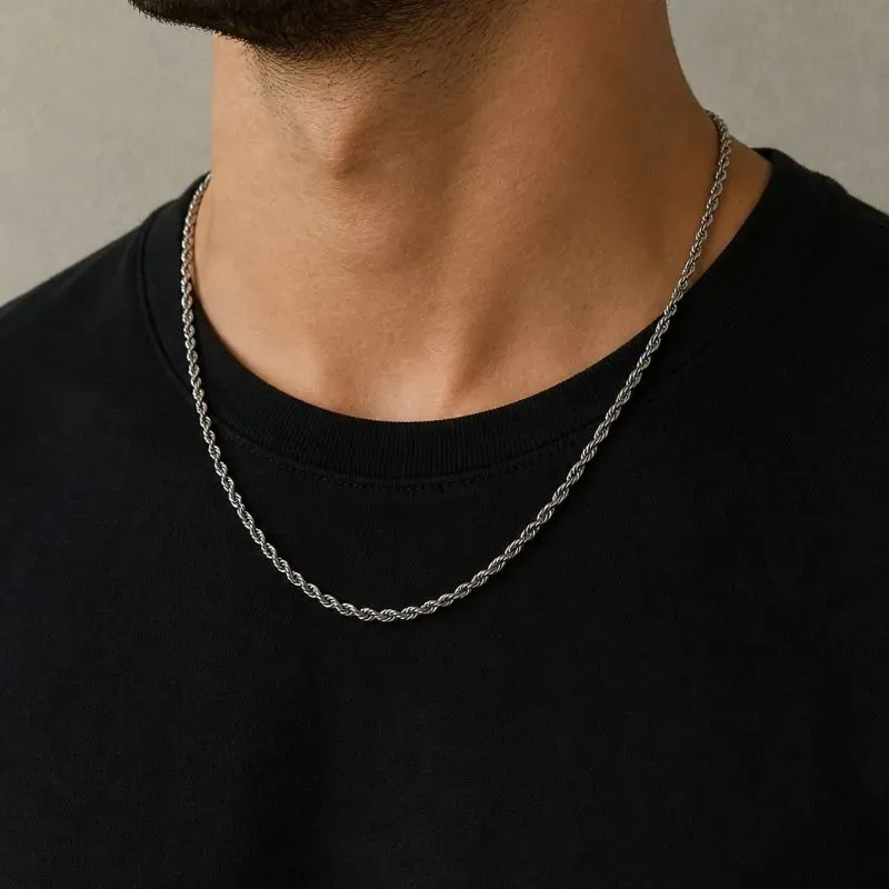 Colar de aço cordão baiano 60cm