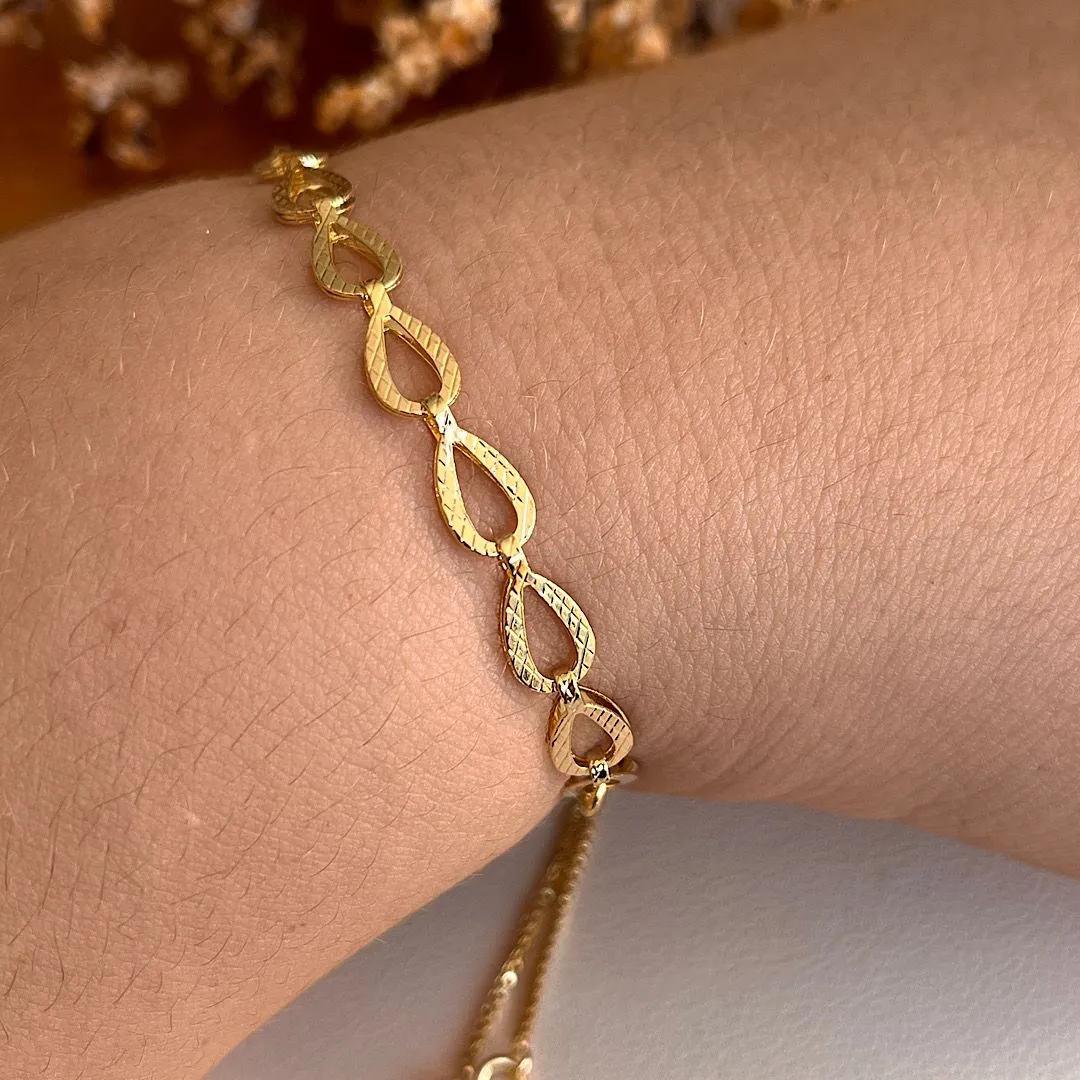 Pulseira regulável veneziana com gotas duplas