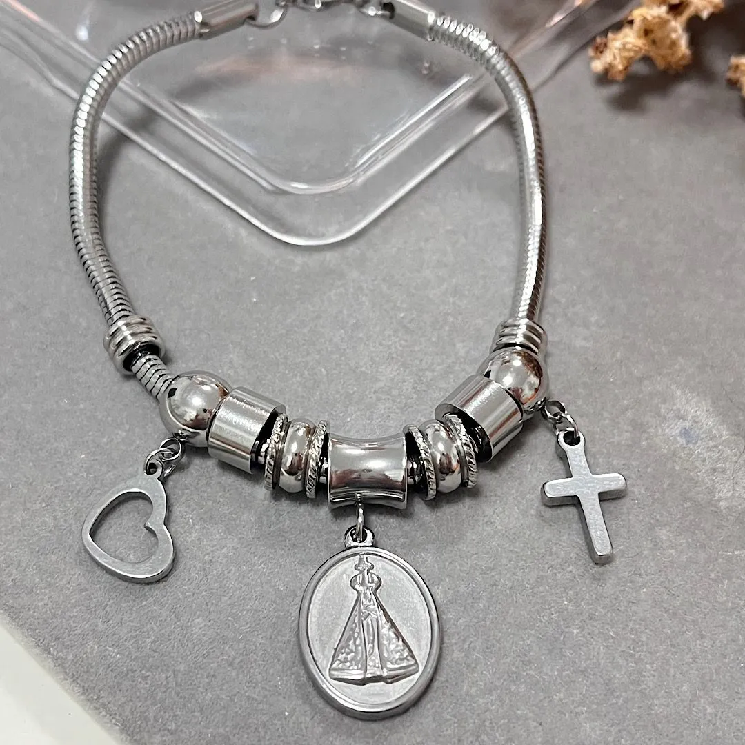 Pulseira de berloque pingente N. Senhora