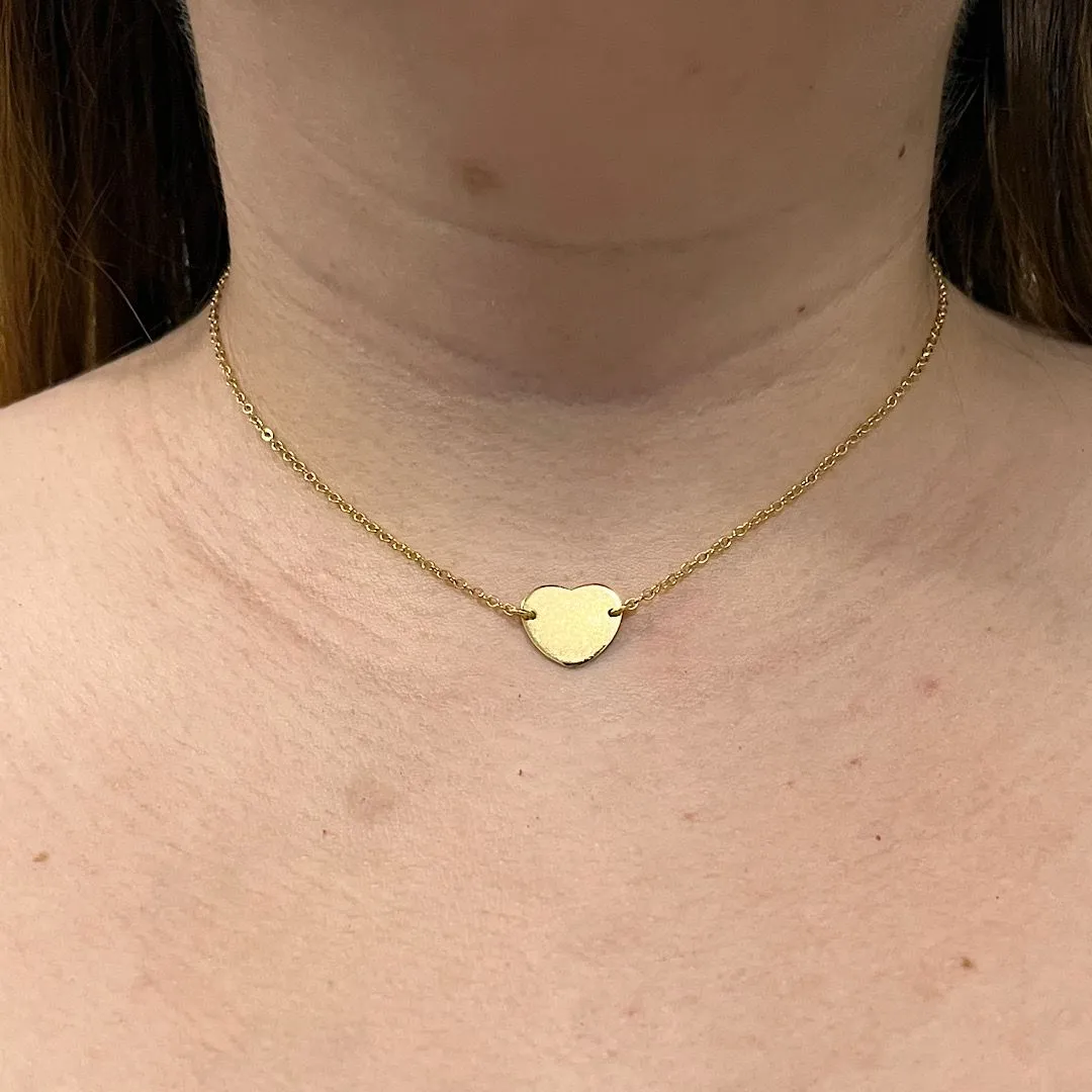 Choker coração liso