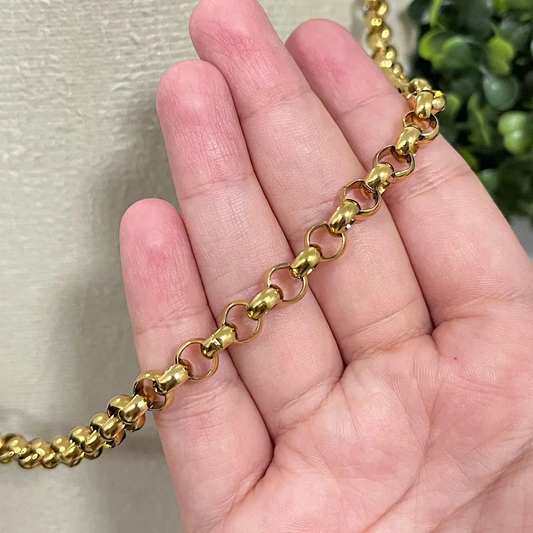 Corrente grossa portuguesa de aço dourado