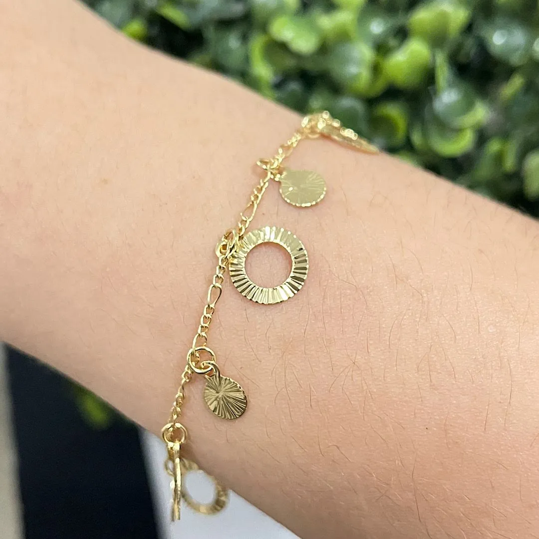 Pulseira com pingente circular