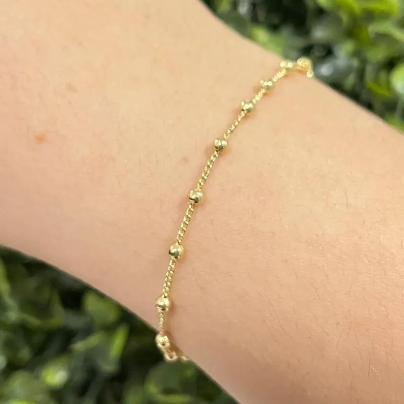 Pulseira Alinhados Singapura com esferas