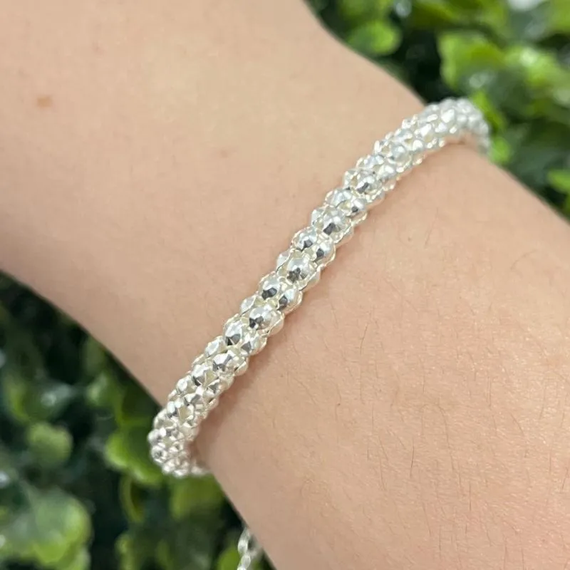Pulseira pipoca  prata