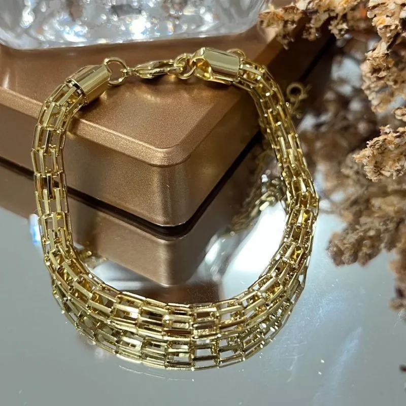 Pulseira Alinhados Quadriculadas com extensor