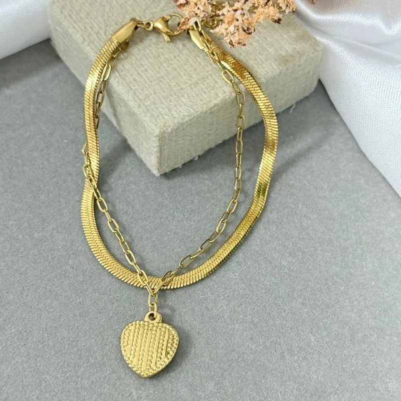 Pulseira de aço com pingente
