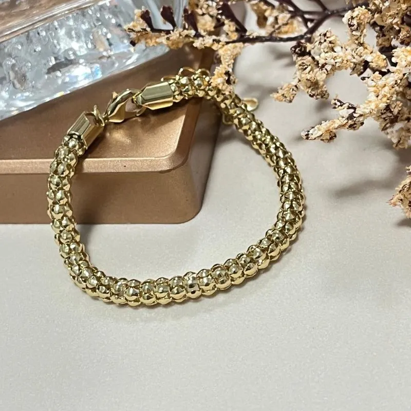 Pulseira dourada pipoquinha