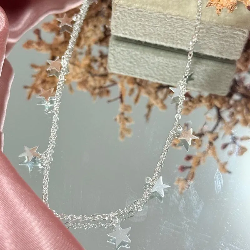 Colar Prata com estrelinhas