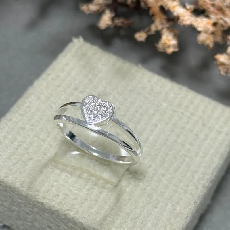 Anel duplo com coração