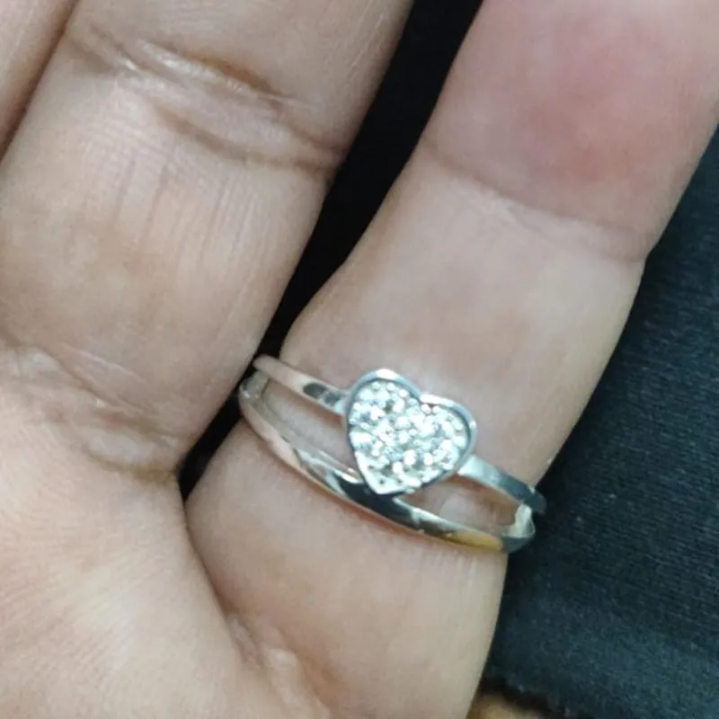 Anel duplo com coração