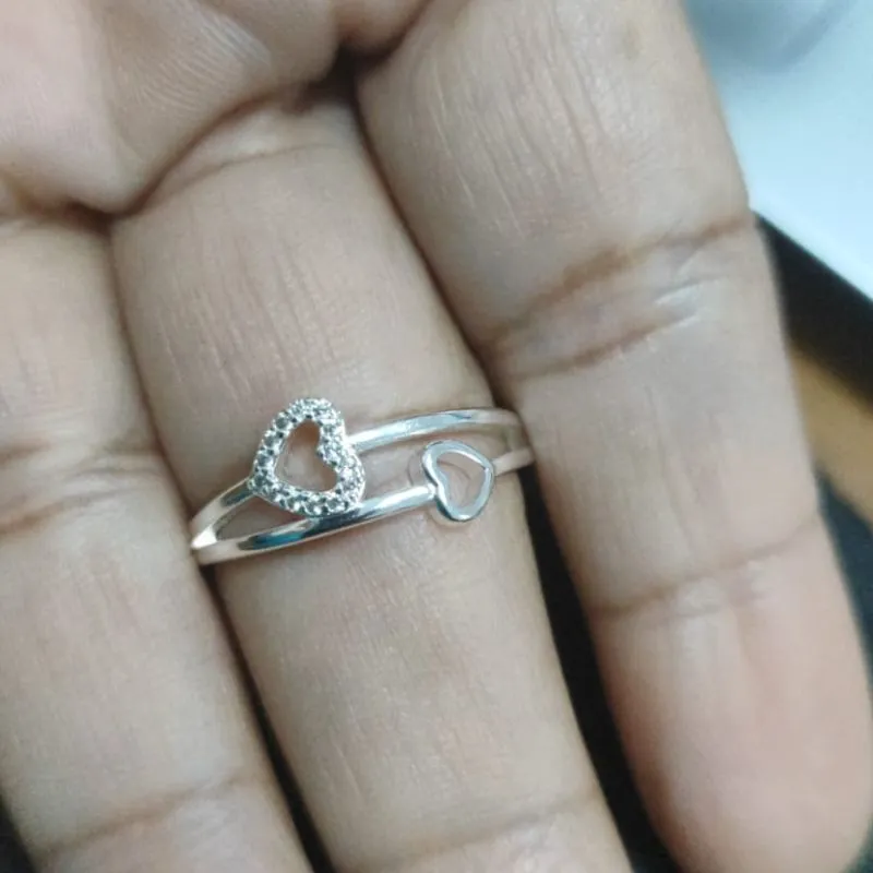 Anel duplo coração