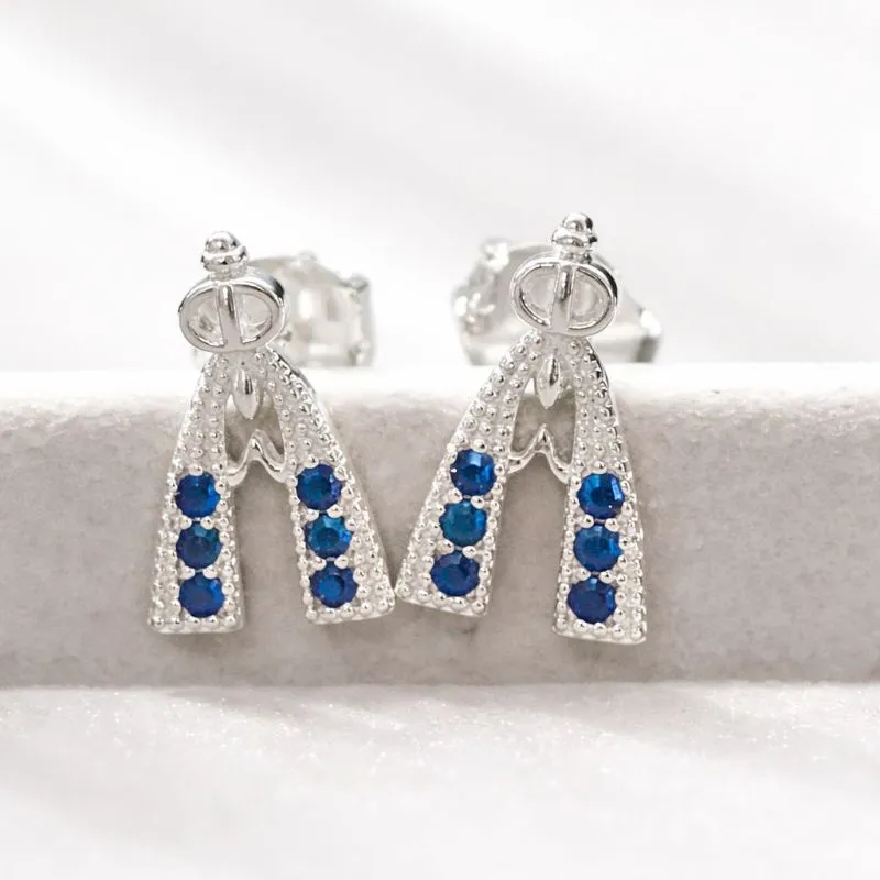 Brinco nossa Senhora Aparecida com pedras azuis