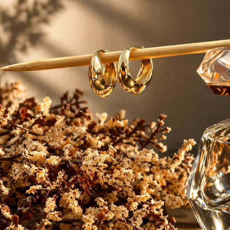 Brinco argola abaloada fecho clic