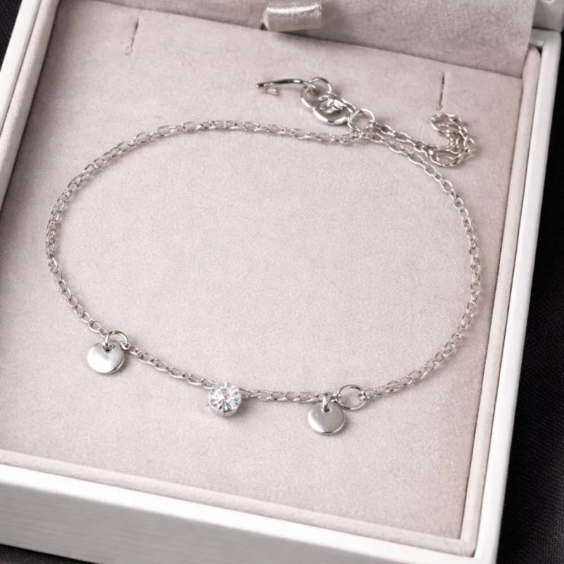 Tornozeleira com chapinha e pedrinha